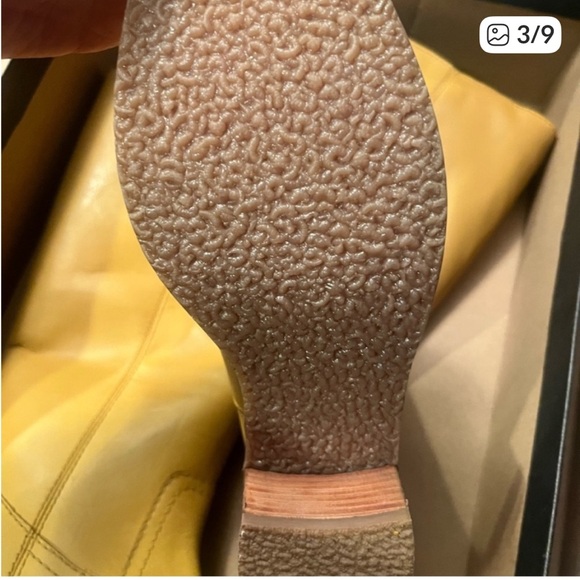 Frye Women's Mustard Leather Heeled Boots - Picture 3 of 7